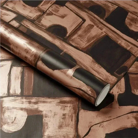 NWT Abstract Maze Wallpaper Aged Gold and Black - Threshold - Picture 1 of 5